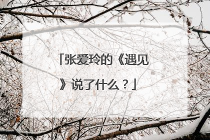 张爱玲的《遇见》说了什么？