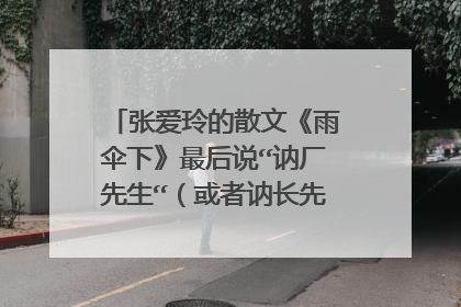 张爱玲的散文《雨伞下》最后说“讷厂先生“（或者讷长先生）是谁？