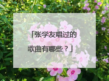 张学友唱过的歌曲有哪些?