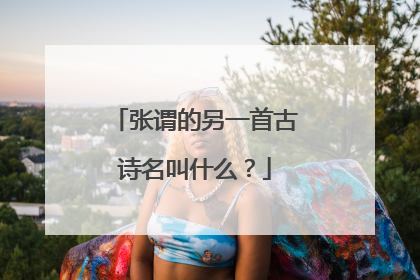 张谓的另一首古诗名叫什么？