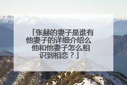 张赫的妻子是谁有他妻子的详细介绍么 他和他妻子怎么相识到相恋?