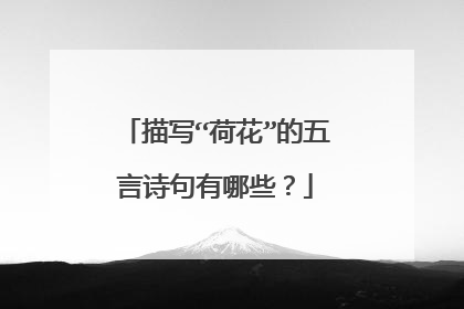 描写“荷花”的五言诗句有哪些？