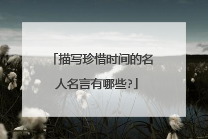 描写珍惜时间的名人名言有哪些?
