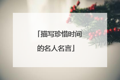 描写珍惜时间的名人名言