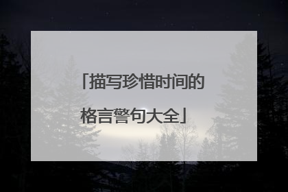 描写珍惜时间的格言警句大全