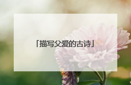 描写父爱的古诗