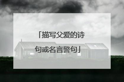描写父爱的诗句或名言警句