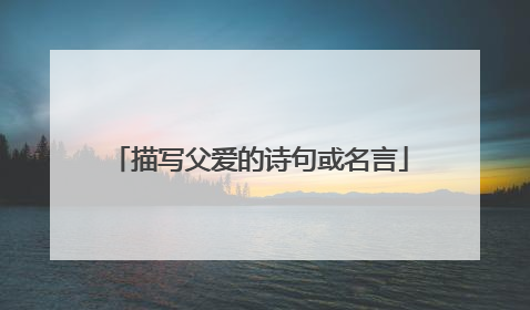 描写父爱的诗句或名言