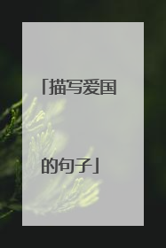 描写爱国的句子