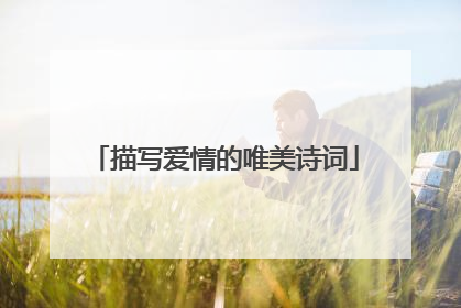 描写爱情的唯美诗词