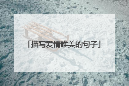 描写爱情唯美的句子