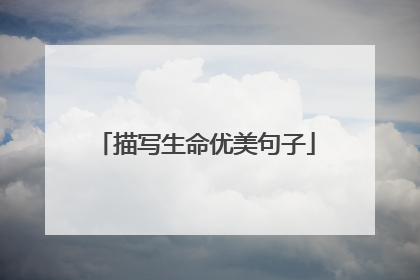 描写生命优美句子