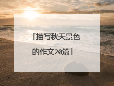 描写秋天景色的作文20篇