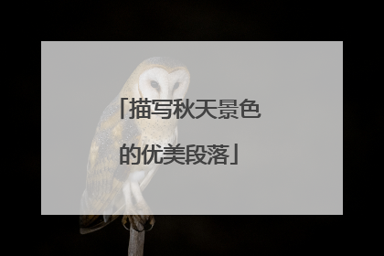 描写秋天景色的优美段落