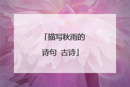 描写秋雨的诗句 古诗