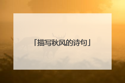 描写秋风的诗句
