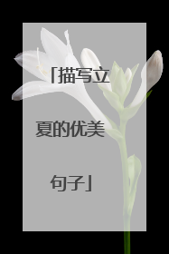 描写立夏的优美句子