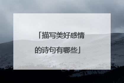 描写美好感情的诗句有哪些