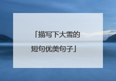 描写下大雪的短句优美句子