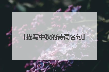 描写中秋的诗词名句