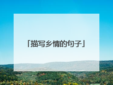 描写乡情的句子