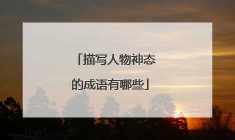 描写人物神态的成语有哪些