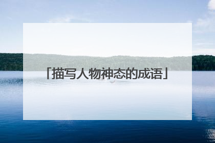 描写人物神态的成语
