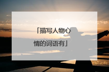 描写人物心情的词语有