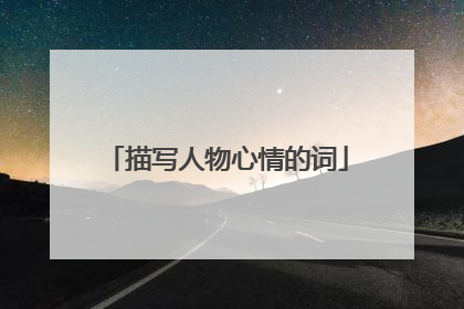 描写人物心情的词