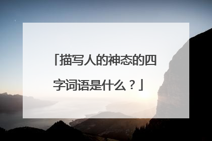 描写人的神态的四字词语是什么？