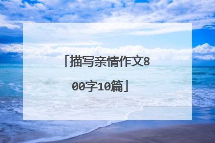 描写亲情作文800字10篇