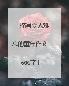 描写令人难忘的童年作文600字