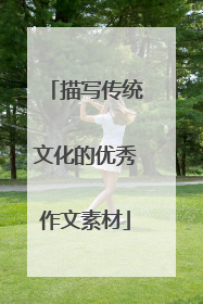 描写传统文化的优秀作文素材