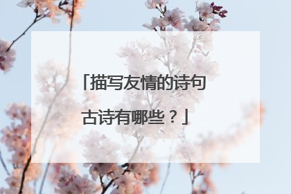 描写友情的诗句古诗有哪些?