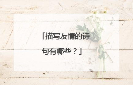 描写友情的诗句有哪些？