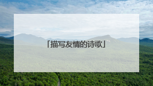 描写友情的诗歌