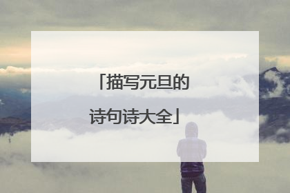 描写元旦的诗句诗大全