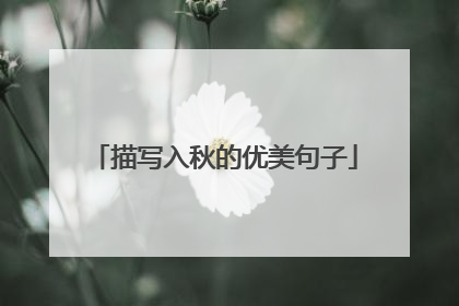 描写入秋的优美句子