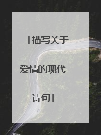 描写关于爱情的现代诗句