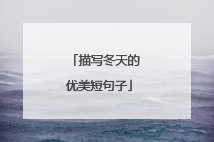 描写冬天的优美短句子