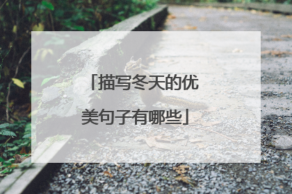 描写冬天的优美句子有哪些