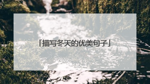 描写冬天的优美句子