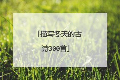 描写冬天的古诗300首
