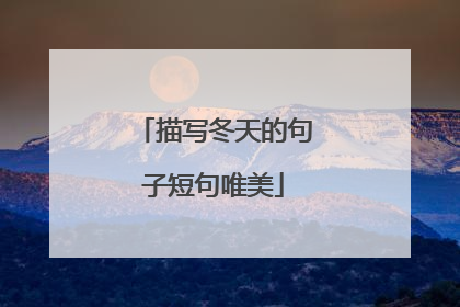 描写冬天的句子短句唯美