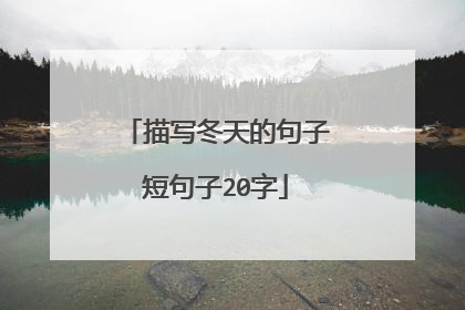 描写冬天的句子短句子20字