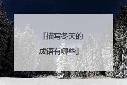 描写冬天的成语有哪些
