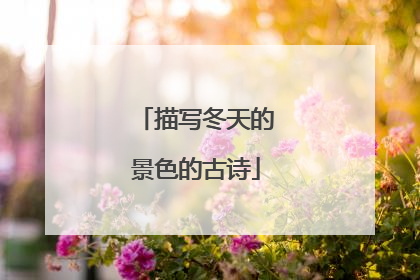 描写冬天的景色的古诗