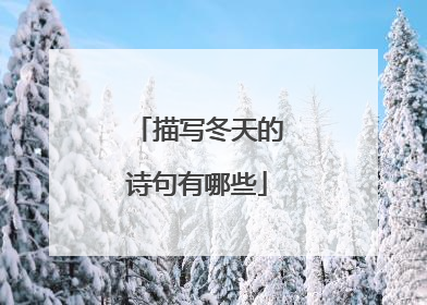描写冬天的诗句有哪些