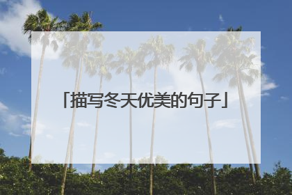 描写冬天优美的句子