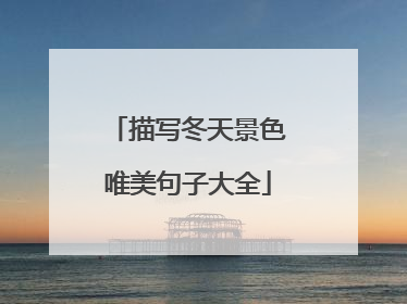 描写冬天景色唯美句子大全